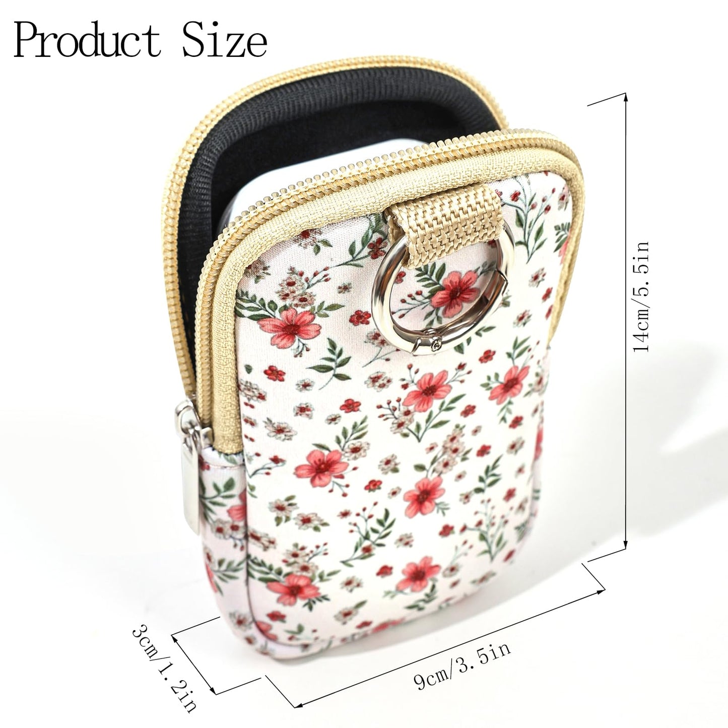 COOKOOKY 2 Pack Hand Sanitizer Spray Case Compatible with Touchland, Hand Sanitizer Holder, Mini Zippered Pouch, Small Makeup Bag for Women Friends Girls Gifts Idea