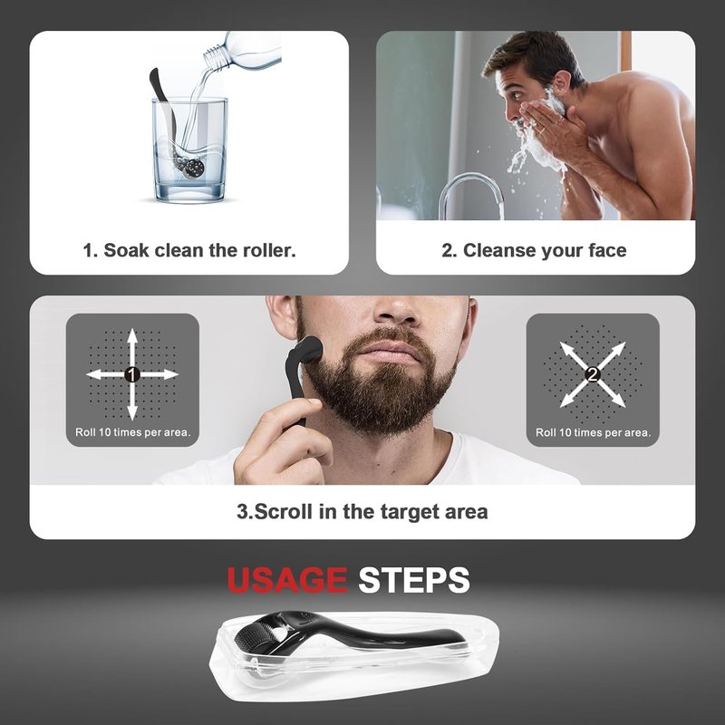 CLETINA 540 Titanium Derma Roller | Microneedle Skin Care Tool for Men & Women - 0.25mm Microneedling Roller