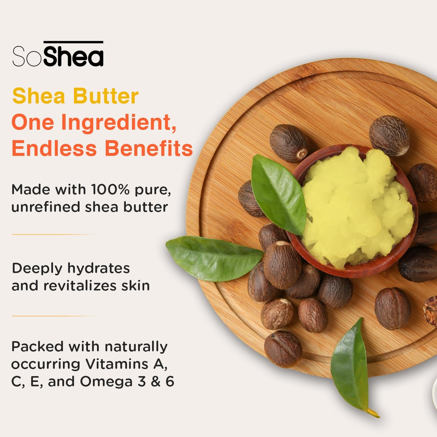 SoShea Whipped Shea Butter Vanilla Spice - Nourishes, Moisturizes & Renews | 100% African Pure Shea Butter | Cold-Pressed & Cold-Processed | No Dyes & Parabens | Vegan | 11.50oz / 326g