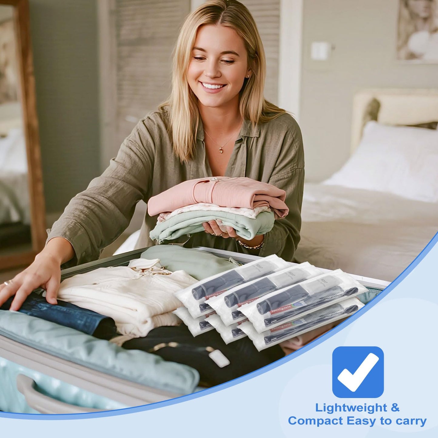 LLHQAMT Hygiene Kit, Personal Hygiene Kit with Individual Package, Bulk Hygiene Supplies are Suitable for Travel, Hotel, Camping, Household (12 Set)