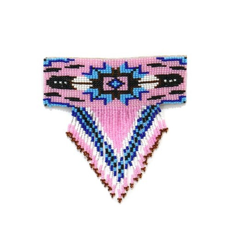 Beaded Hair Clips Native American Style Handmade Collection (Baby Pink)