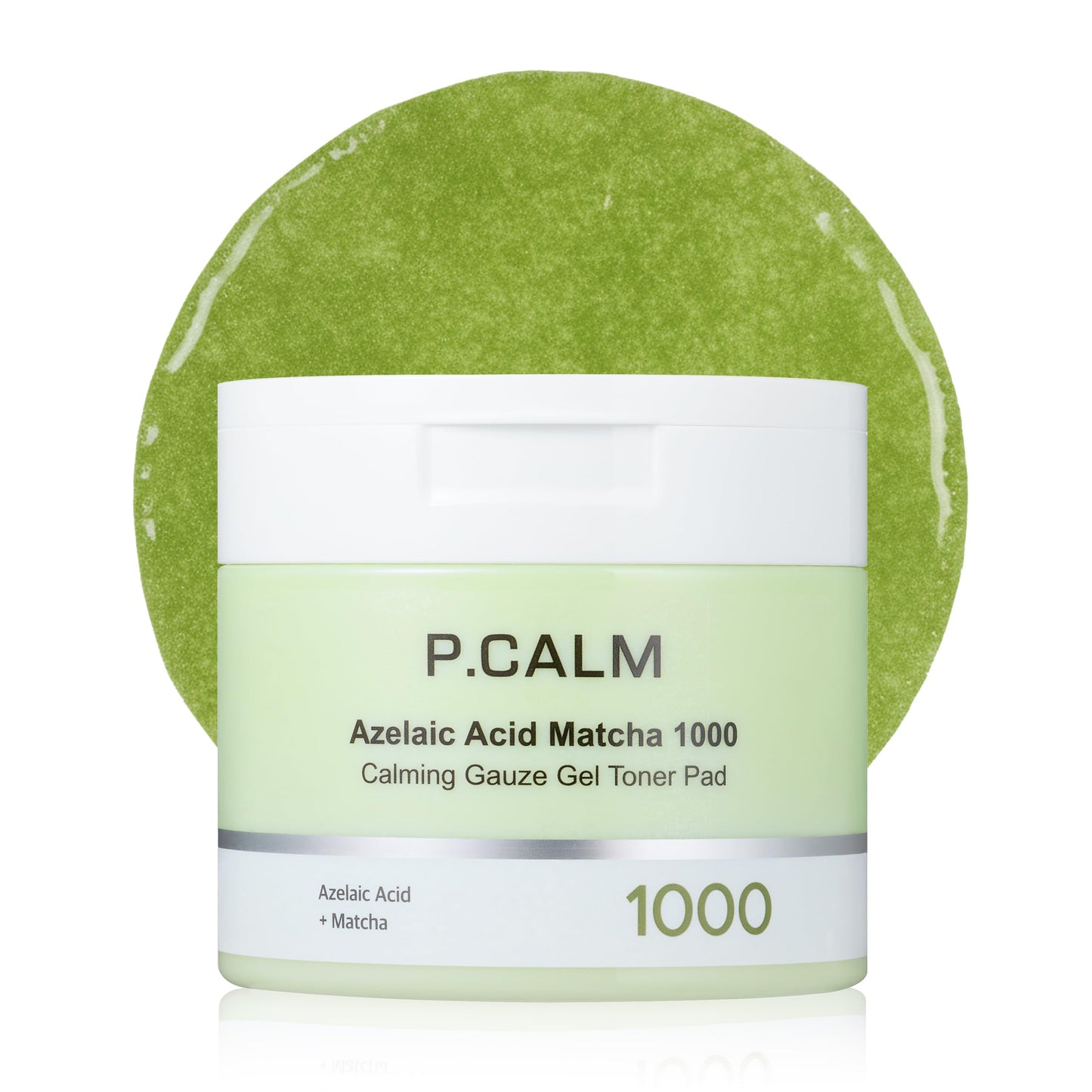 P.CALM Azelaic Acid Matcha 1000 Gauze Gel Toner Pad | Azelaic Acid & Matcha for Daily Resurfacing, Skin Soothing & Hydration, Gentle Exfoliating Toner Pads | Korean Skincare, 110g / 3.88 oz, 60 Pads