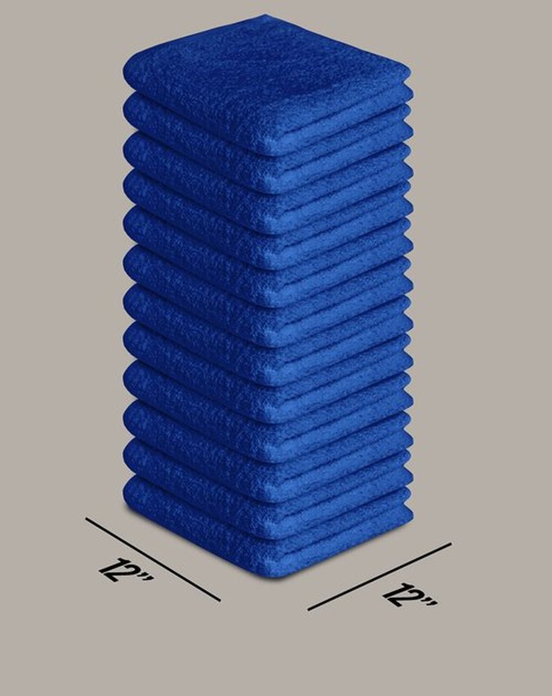 Softolle 100% Cotton Ring Spun Wash Cloths – Bulk Pack of Washcloths – 12x12 Inches – Wash Cloth for Face, Highly Absorbent, Soft and Face Towels (Royal Blue, 24 Pack)