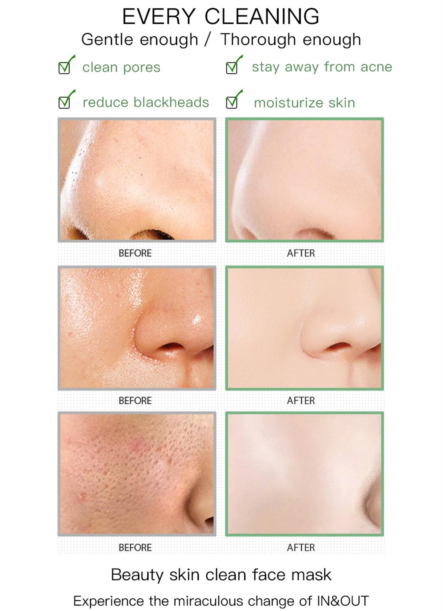 Wuxpp Green Tea Deep Cleanse Mask Stick Blackhead Remover with Green Tea Extract, Juxek Green Tea Purifying Clay Stick Mask Oil Control Cleansing Mask, Green Tea Face Mask Skincare Korean (2 Pcs)