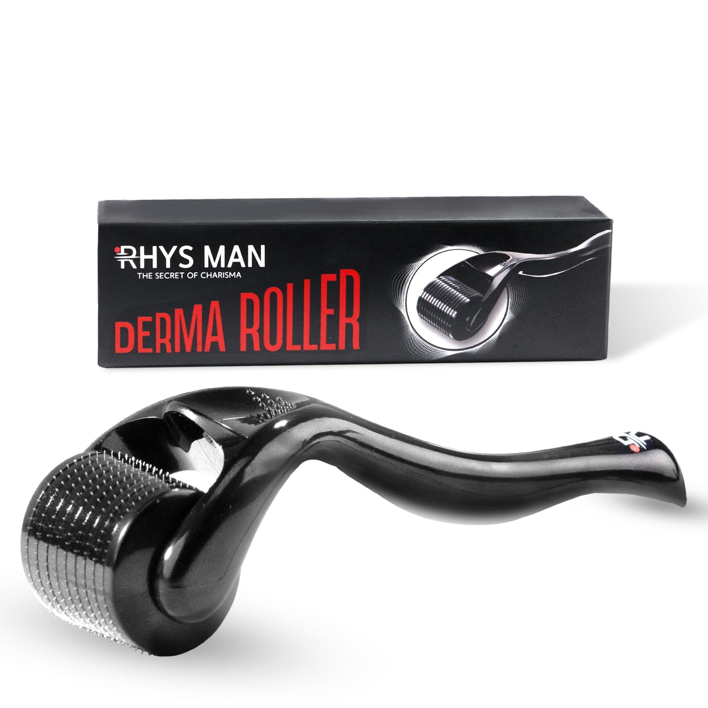 Rhys Man Derma Roller 0.25mm with Storage Case – Premium Father's Day Gift, Titanium Dermaroller for Beard, Face & Scalp Care, 540 Needles Skin Care Tool for Men & Women, Gifts for Dad