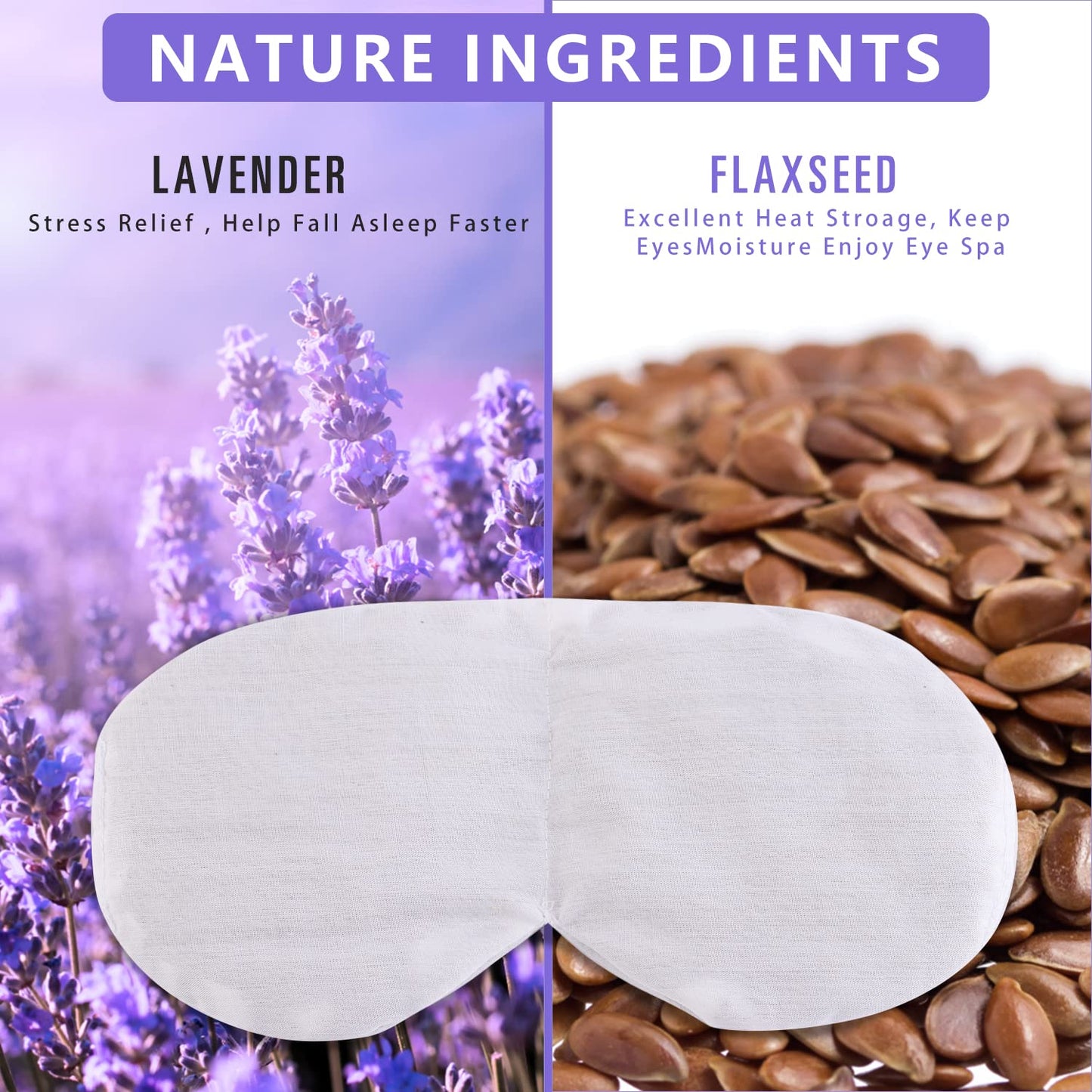 Cavoilu Sleep Mask, Weighted Eye Mask for Sleeping, Microwave Lavender Moist Heat Warm Eye Mask for Home Office, Sleep Eye Masks for Women