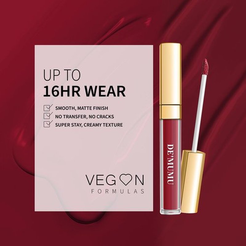 DE'MUMU Red Lipstick For Women, Color Stay Long Lasting Lipstick Smudgeproof Liquid Lipsticks, Cruelty Free Lip Color (DM16 Danger Kiss)