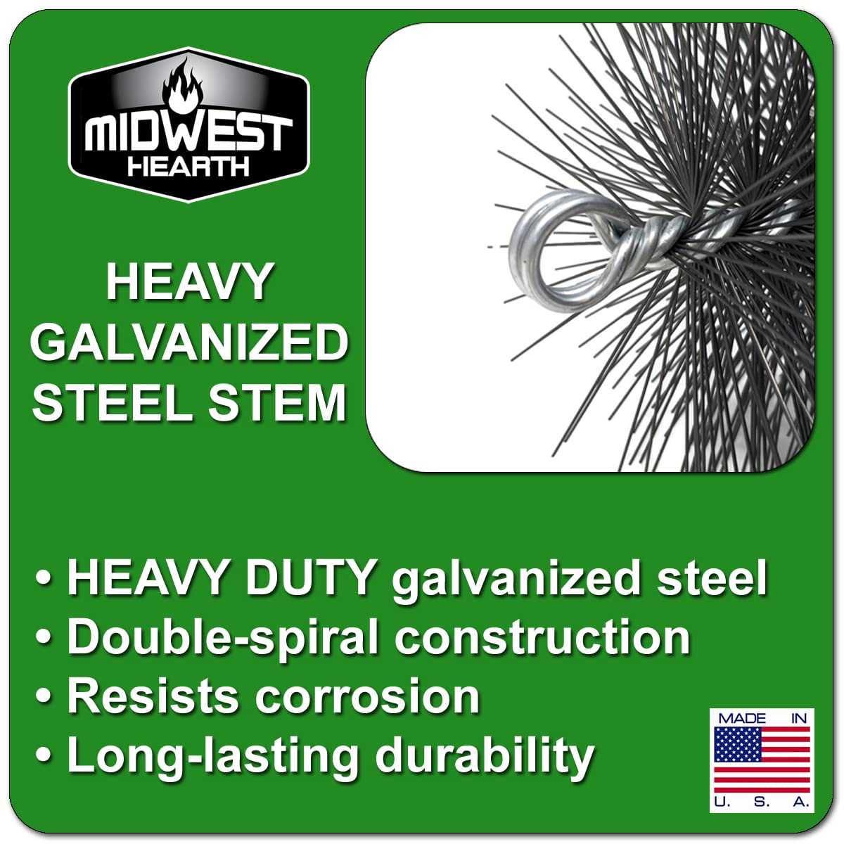 Midwest Hearth Wire Chimney Cleaning Brush (8-Inch Round) Made in USA