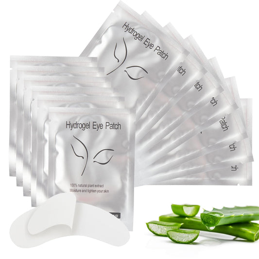 myaokue-up 100 Pairs Eye Gel Pads, Lint Free Under Eye Patches for Eyelash Extensions, Premium Eye Mask Beauty Tool Kit