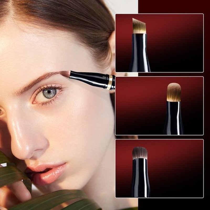 Unaone 4 in 1 Makeup Brush - Travel Lip Brush Eyebrow Brush Eyeshadow Brush Concealer Brush, Portable Multi-function Makeup Brushes