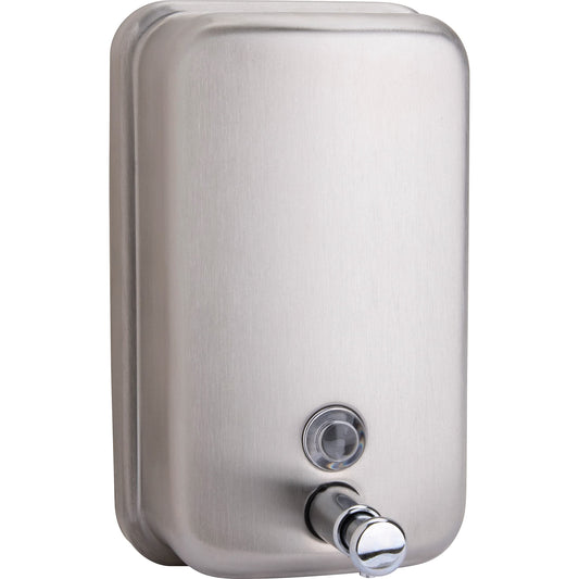 Genuine Joe GJO02201 Stainless Steel Manual Soap Dispenser, 31.5 fl oz Capacity