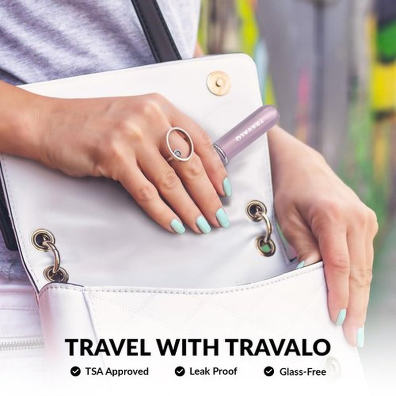 Travalo Classic HD Perfume Atomizer | Genie-S TSA Approved Travel Perfume Bottle Refillable | Reusable Airtight Easy-Fill Mini Pump Sprayer | Lightweight Elegant Design w/Volume Window | Brown 0.17oz