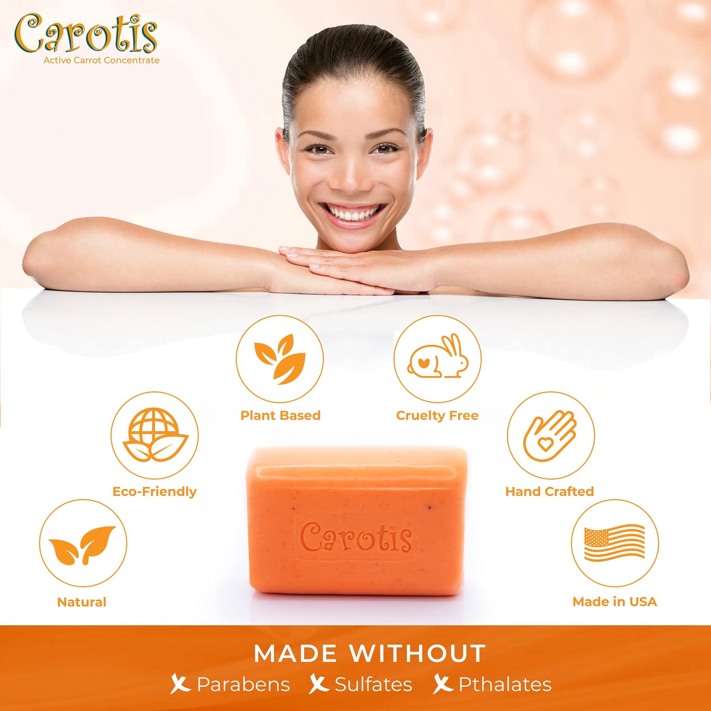 CAROTÏS Exfoliating Soap 200g - Formulated to Restore Radiance and Eliminate Dead Skin Cells, with Vitamin A