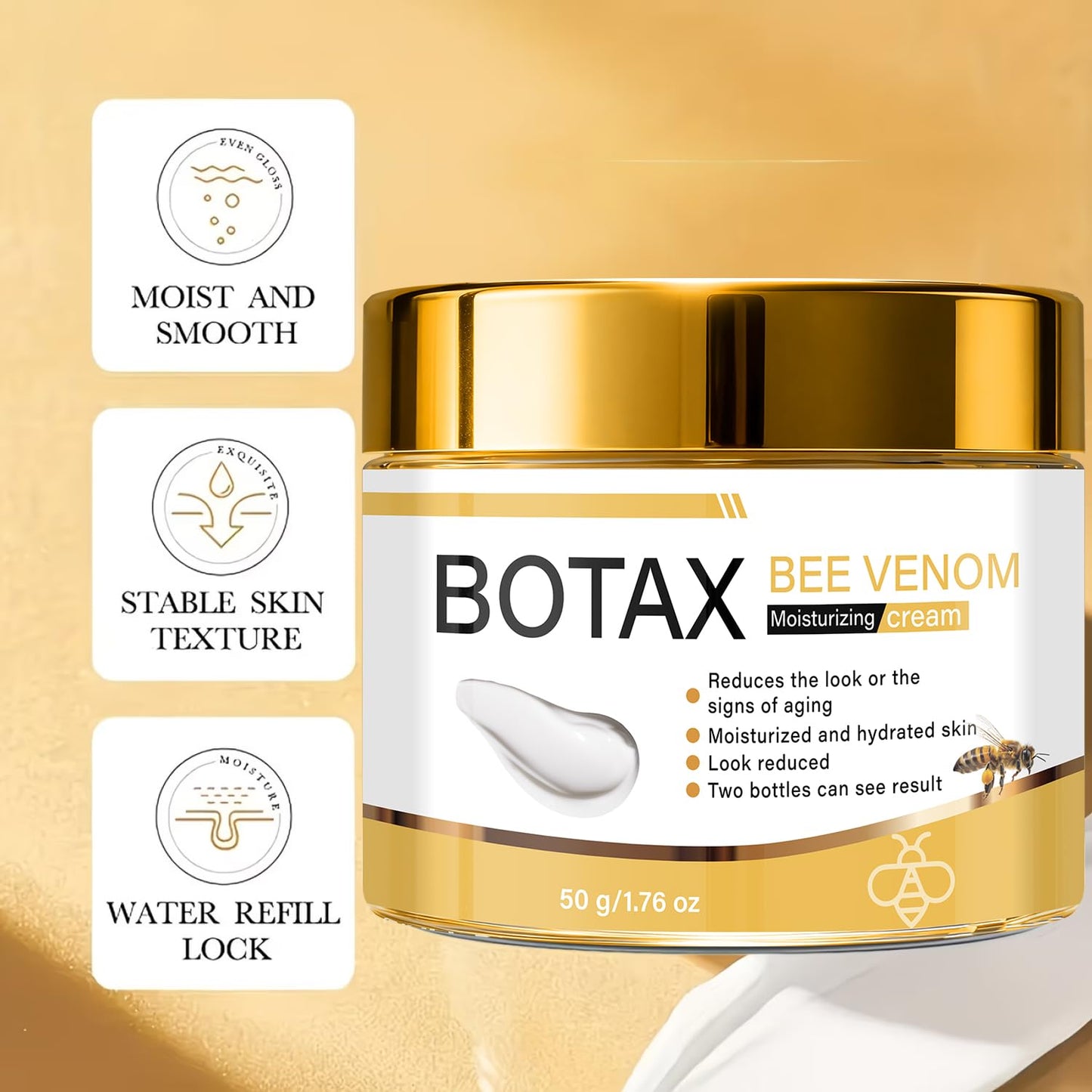 2026 Latest Botax Bee Venom Wrinkle Removal Cream(2PCS), Botax Cream with Bee Venom For Anti-Aging, Firming, Lifting, Moisturizing and smoothing Skin Cream for All Skin Types – Anti-Wrinkle Care