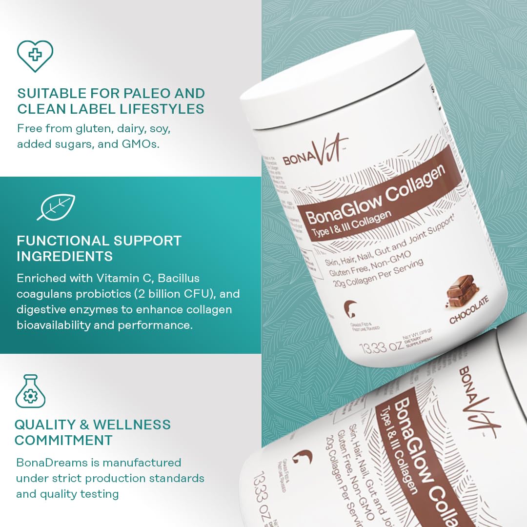 Bonavit - Collagen Peptides Powder - High Dose 20g Collagen + 18g Protein