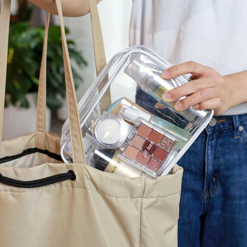 PACKISM Clear Toiletry Bag, 3 Pack TSA Approved Toiletry Bag Quart Size Bag, Travel Makeup Cosmetic Bag for Women Men, Carry on Airport Airline Compliant Bag, White (for age 12 or above)