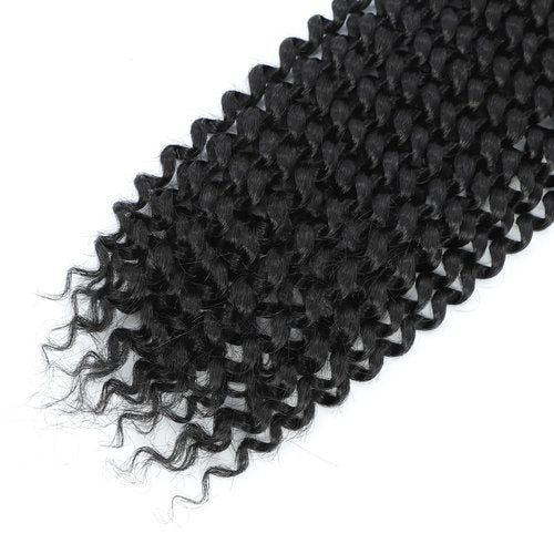 Passion Twist Hair 18 Inch Water Wave Black Color Synthetic bohemian knotless braids for Bomb Twist Locs Crochet Braiding Hair Long Curly Hair 7 Packs (18inch, 1B)