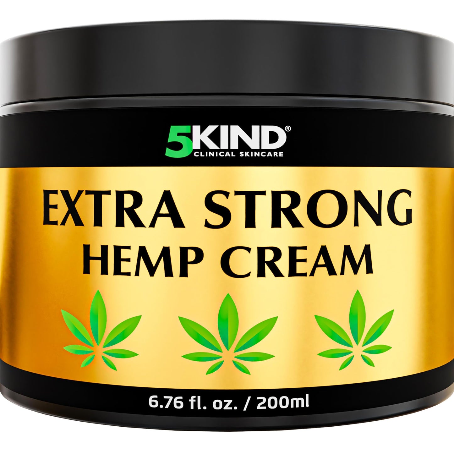 5kind Extra Strong Hemp Cream 6.76 fl oz - Maximum Strength - Natural Topical Cream - Muscle Rub for Lower Back, Joints, Neck, Knees, Shoulders
