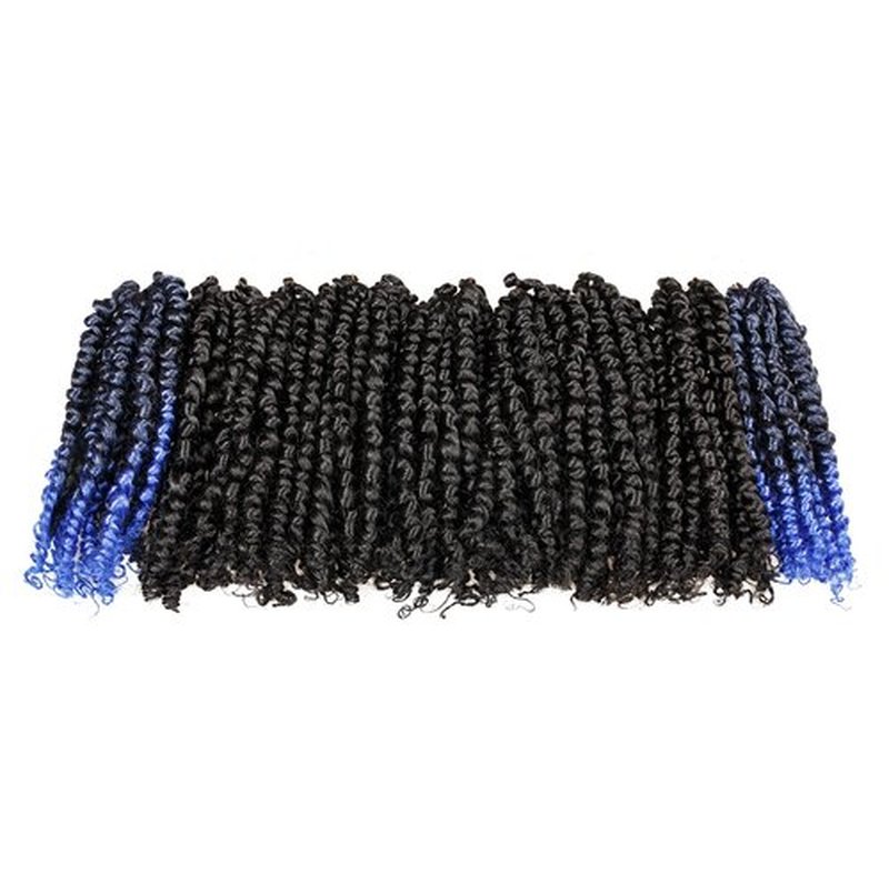 hahoness 6 Inches 9 Packs Passion Twist Crochet Hair-Mixed Color Combo Pack(7 packs 1B+2 packs T1B/Blue),Pre-twisted Pre Looped Synthetic Hair Extensions For Black Women and Kids(6/-9 Packs,1B+TBlue)