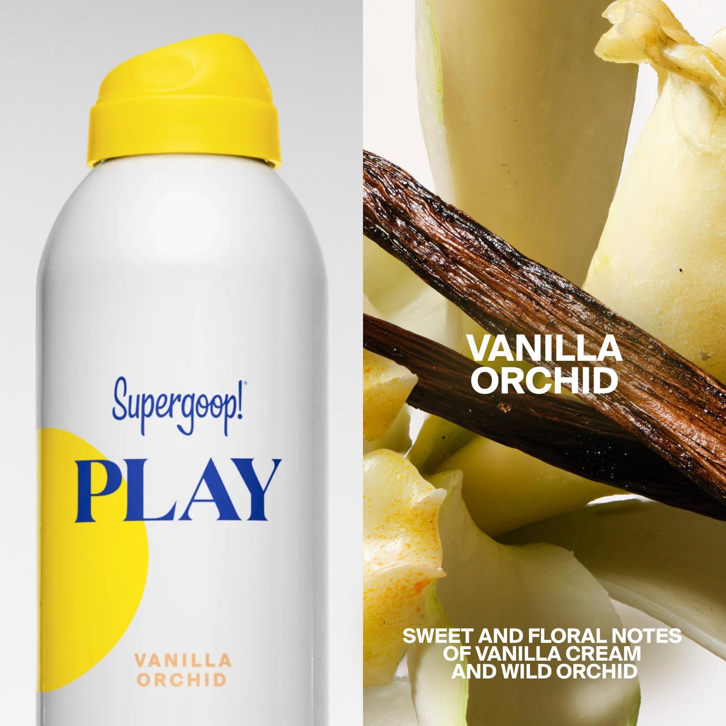 Supergoop! PLAY Antioxidant Body Mist w/Vitamin C - 6 fl oz - SPF 50 PA++++ Broad Spectrum Sunscreen - Body Spray - Great for Active Days - Vanilla Orchid
