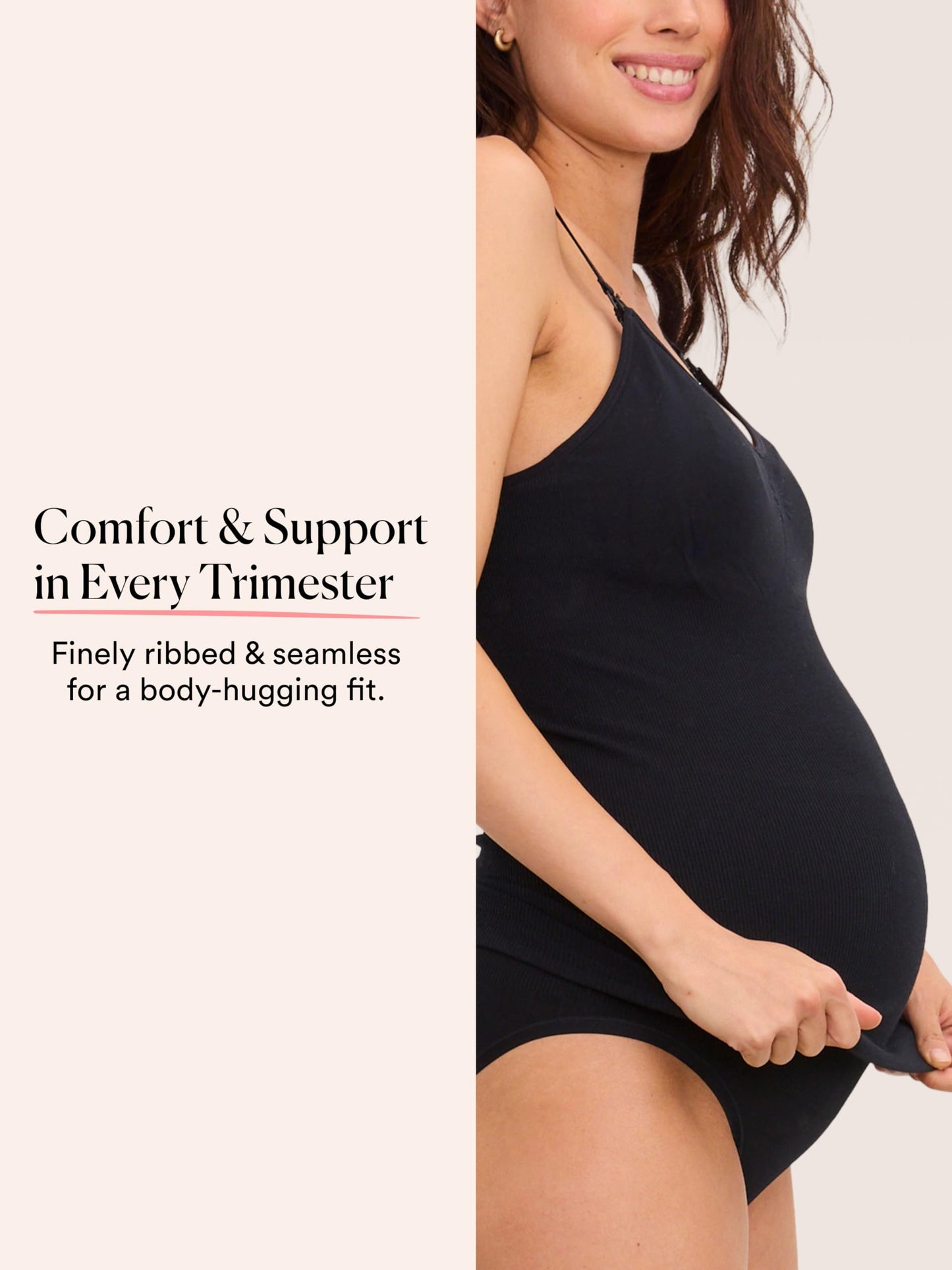 HATCH The Essential Nursing & Pumping Tank Top for Breastfeeding & Hands-Free Pumping, Seamless with Adjustable Straps, Black, Small