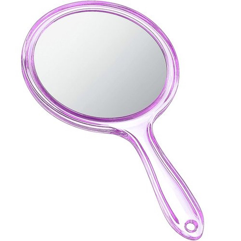 Jetec Hand Mirror Double Sided Handheld Mirror 1X/ 2X Magnifying Mirror with Handle Mirror Rounded Shape Makeup Mirror (Purple)