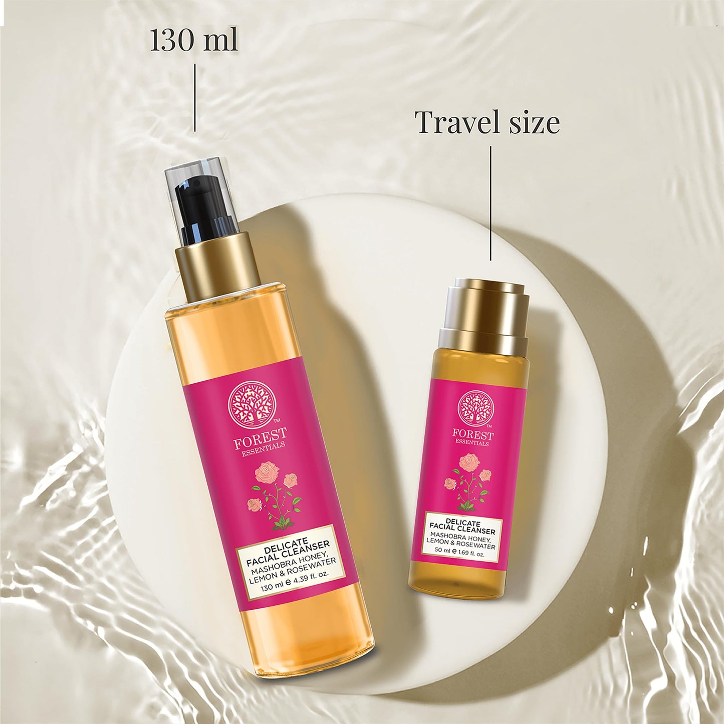 Forest Essentials Delicate Facial Cleanser Mashobra Honey, Lemon & Rose Water 130 ml (Face Wash)