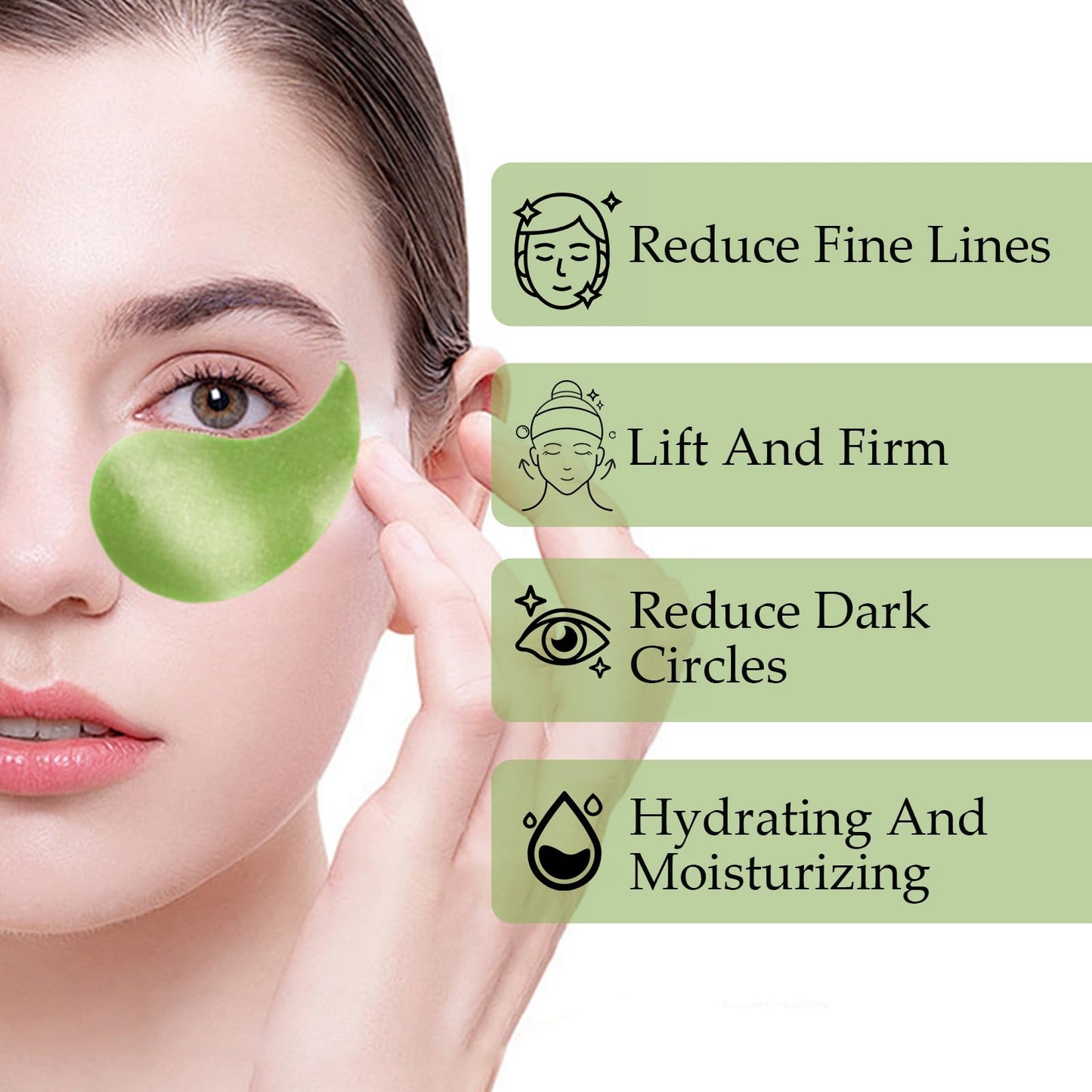 Zozu Avocado Eye Mask, Under Eye Patches for Puffy Eyes and Dark Circles, Nourishing and Hydrating Eye Cream, Naturally Derived Formula (60 PCS)