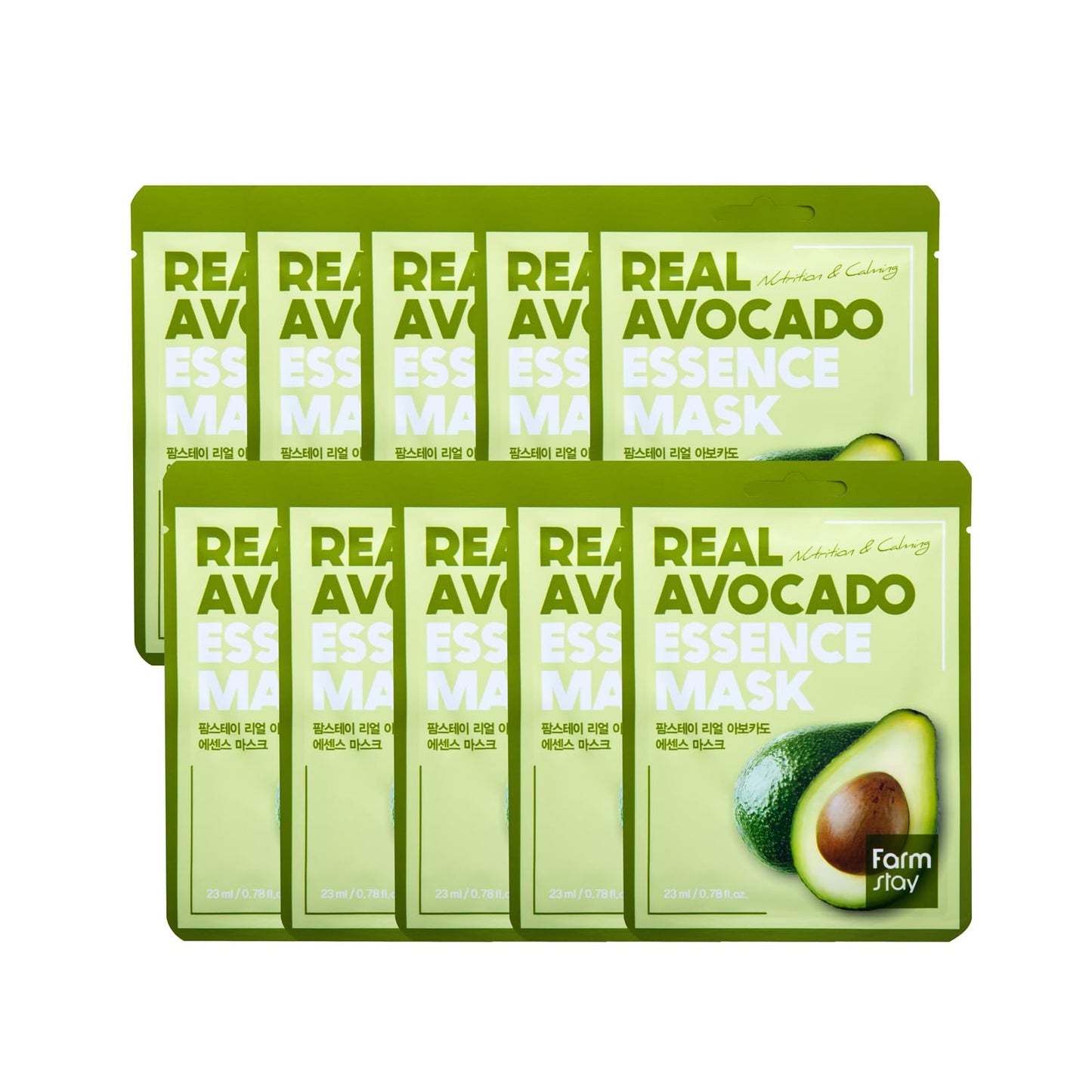 FARMSTAY Real Avocado Essence Mask - Avocado Extract Face Mask - Skin Care with Moisturizing Formula - Reinforces Skin Barrier - 0.78 oz