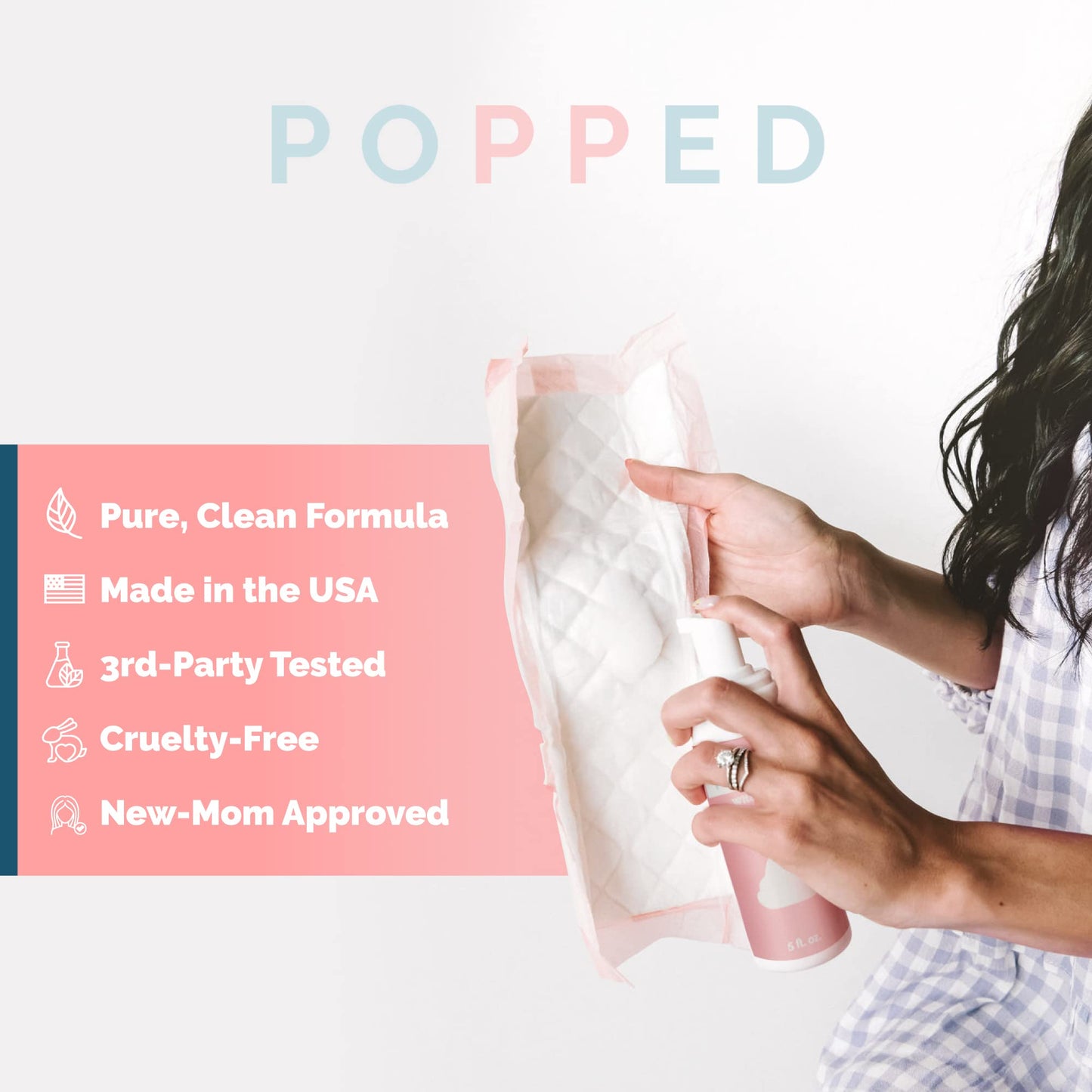 Popped Postpartum Witch Hazel Foam with Aloe, Perineal Healing, 5 fl oz