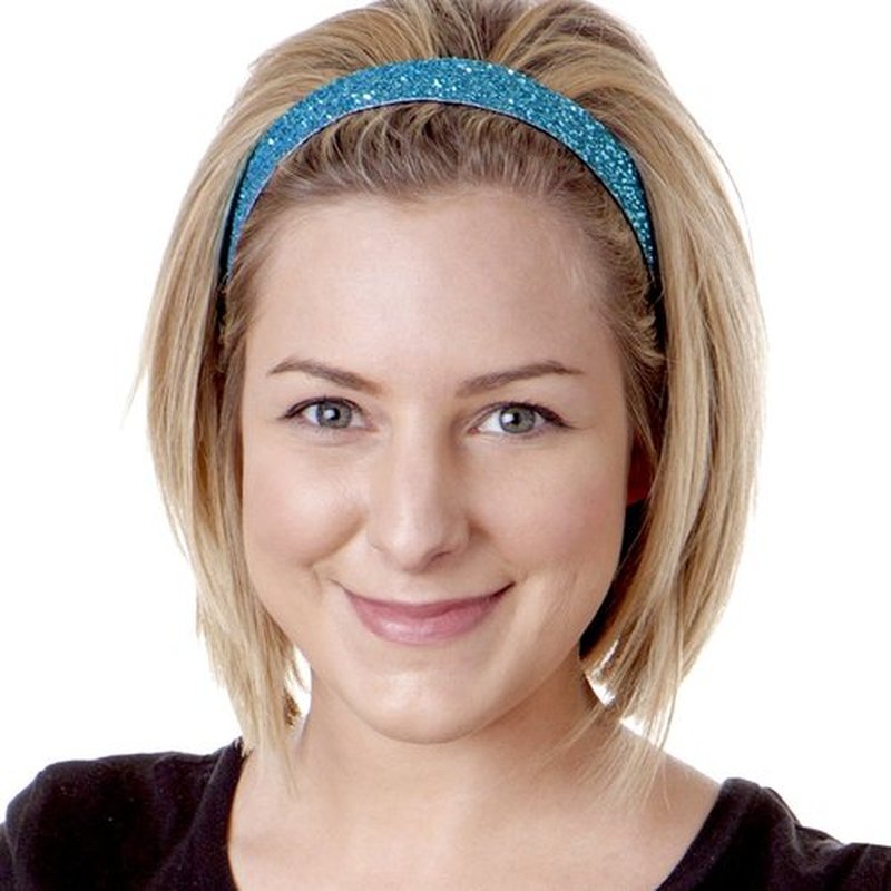Hipsy Women's Adjustable Non Slip Cute Fashion Wide Bling Glitter Hair Headband 3-pack (Purple/Peacock/Teal)