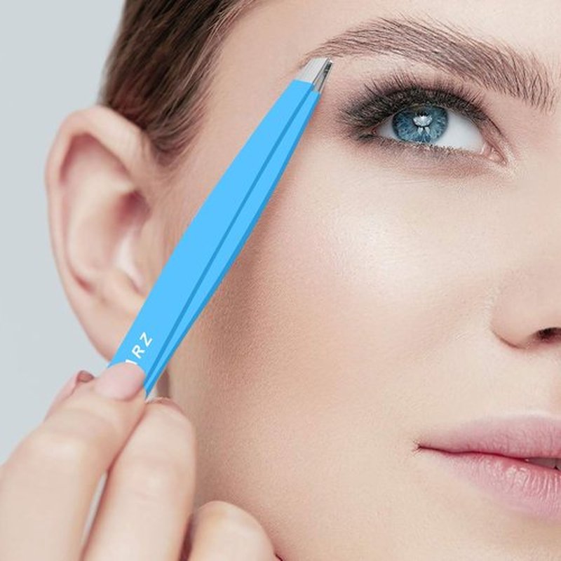 Professional Tweezer for Facial Hair Women & Men Stainless Steel Precision Tweezers for Ingrown Hair Tweezers for Men & Women (Blue)
