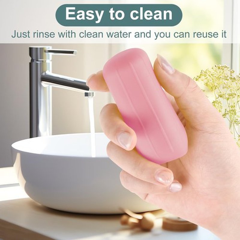 NACHLYNN 10 Pack Silicone Bottle Covers Pink Silicone Travel Size Container Sleeves Travel Bottle Covers Reusable Travel Sleeves for Toiletries for Men Women Travel Toiletry Bag Accessories