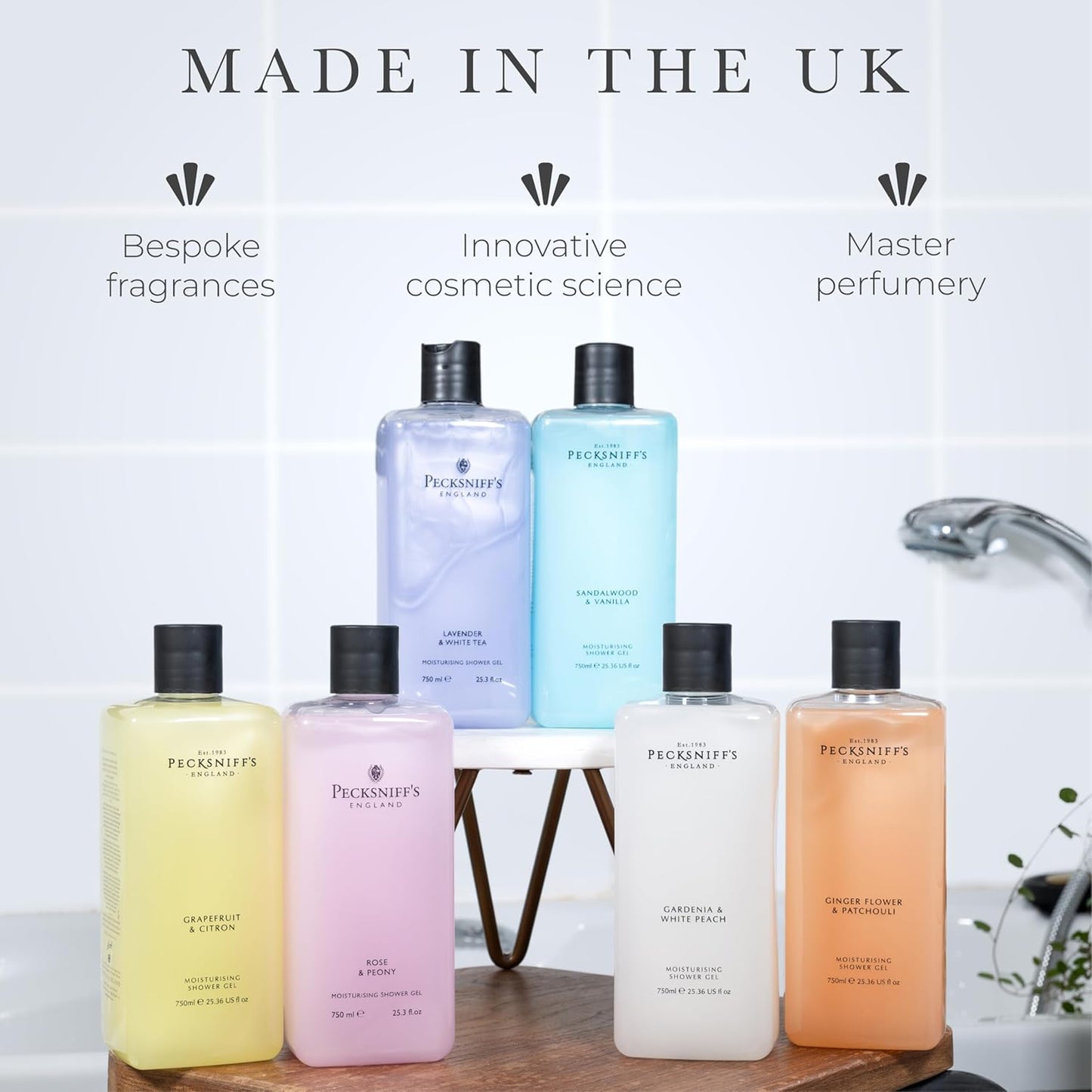 Sandalwood & Vanilla Shower Gel 750ml - Pecksniff's Classic Moisturizing Formula