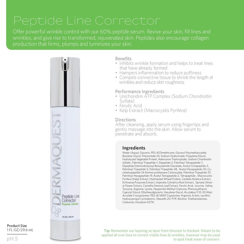 DermaQuest Peptide Vitality Serum - Anti-Aging Face Treatment for All Skin Types | 1 oz.