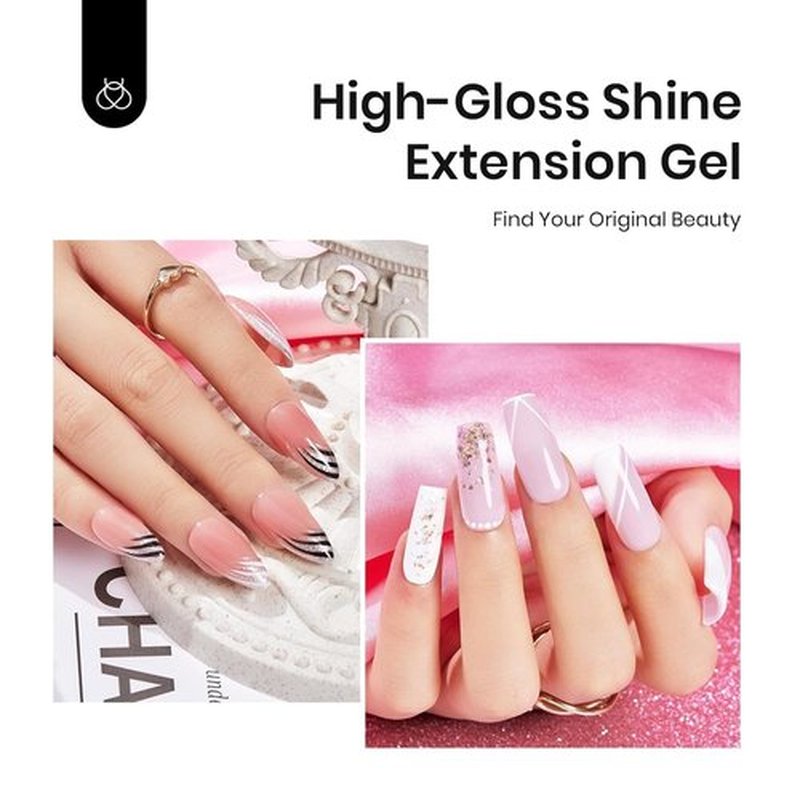 Beetles Gel Polish Nails Extension Kit with U V Light 6 Colors Builder Gel Nail Polish Winter Nude Clear Pink All In One Starter Kit Jelly Gel Manicure for Women Gifts