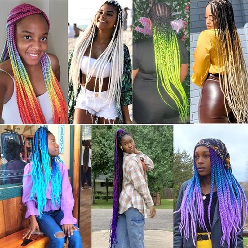 Pre Stretched Braiding Hair Extensions 26 Inch 6 Packs Braid Hair Prestretched Crochet Braids Hair Hot Water Setting High Temperature Synthetic Fiber Premium Yaki Texture(26inch,Black-White)