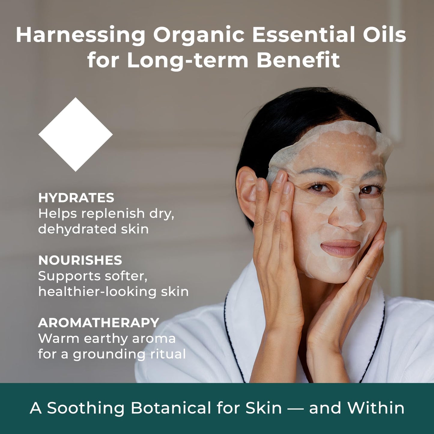 INNA ORGANIC Organic Sheet Mask - Deep Hydration & Post Microneedling Soothing, EWG & COSMOS Certified (Pack of 5) | Myrrh Essential Oils Infused Skin Care | Luxury Clean Beauty