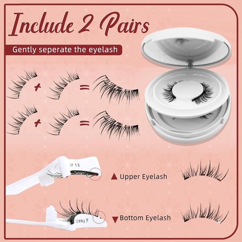 Lefleek Magnetic Lashes,Le Fleek Magnetic lashes,Magnetic Eyelashes with Applicator,Krafty Magnetic Eyelashes Natural Look No Glue or Liner Needed(Natural+Iris)