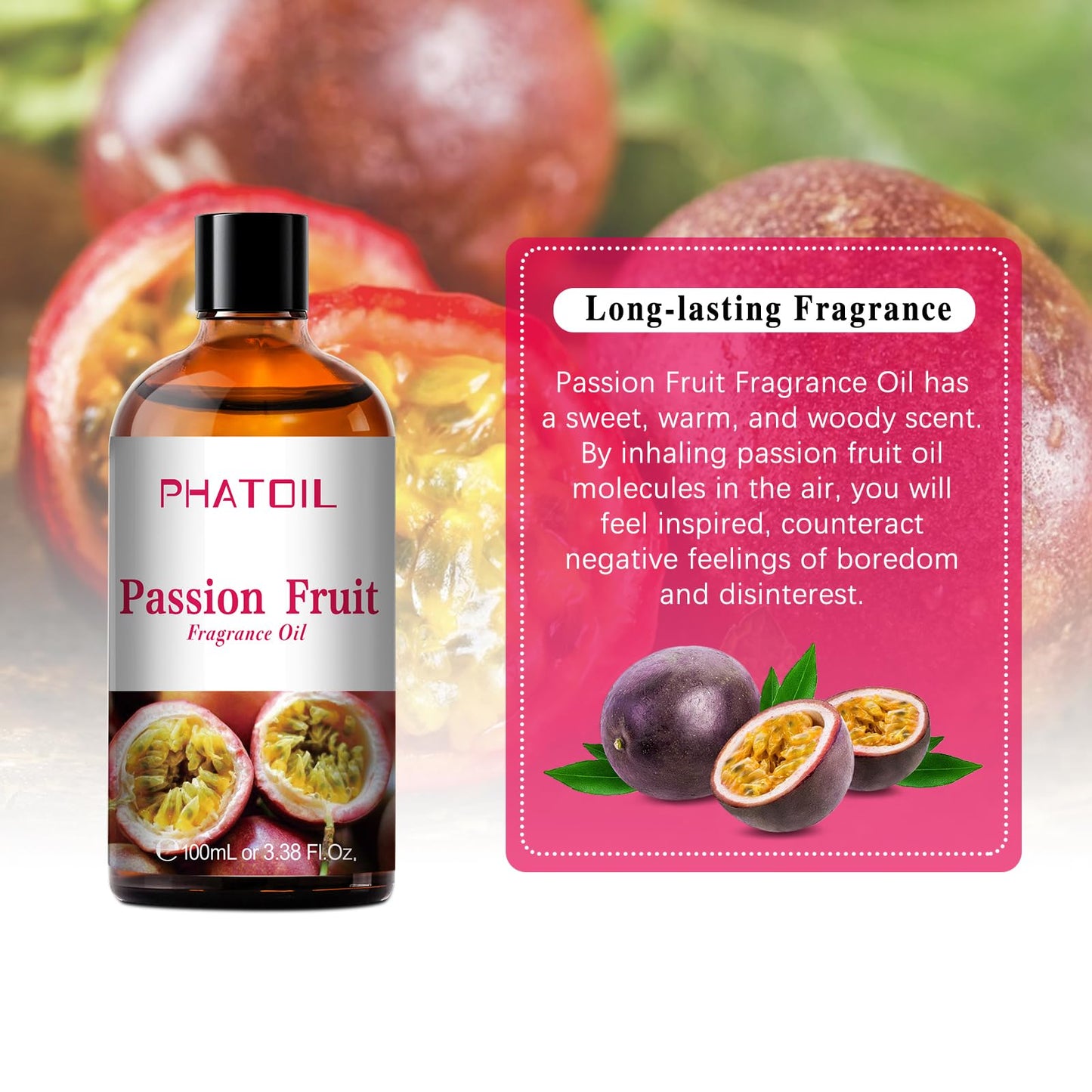 PHATOIL Passion Fruit Fragrance Oil for Diffuser Aromatherapy 3.38FL.OZ