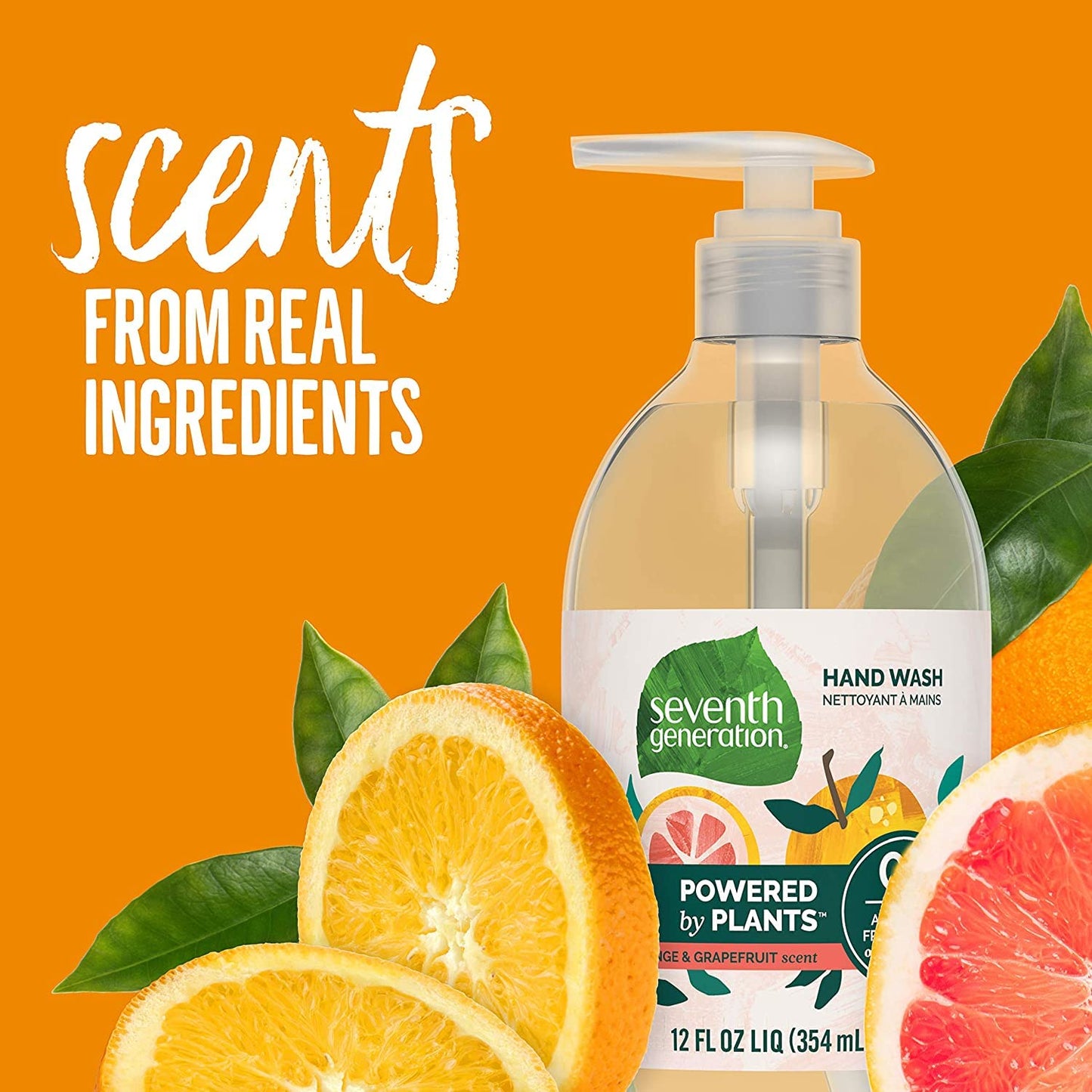 Seventh Generation Hand Wash, Mandarin Orange and Grapefruit, 12 Ounce (Pack of 6)