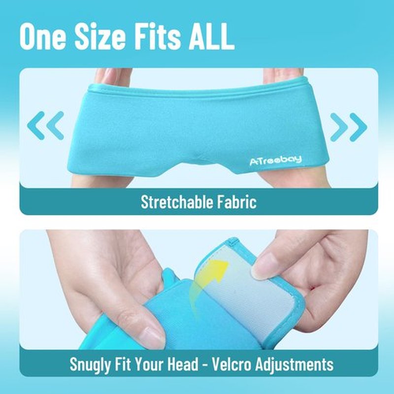 Cooling Eye Mask for Puffy Eyes, Migraine Relief, Cold Eye Mask for Puffiness, Dark Circles, Dry Eyes, Headache Relief, Reusable Gel Eye Mask for Sleep, Soft Cool for Long-Lasting Comfort, Light Blue