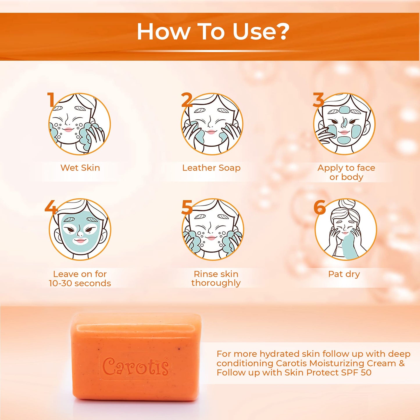 CAROTÏS Exfoliating Soap 200g - Formulated to Restore Radiance and Eliminate Dead Skin Cells, with Vitamin A