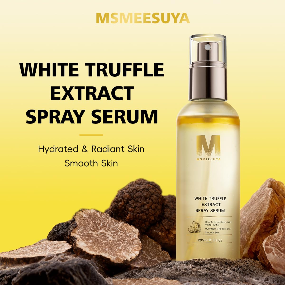 MSMEESUYA White Truffle First Spray Serum, Hydrating Face Mist & Lightweight Facial Mist, Glow Boost Moisturizing Formula for Radiant, Smooth Skin, Non-Comedogenic, 120ml/ 4.05 fl oz