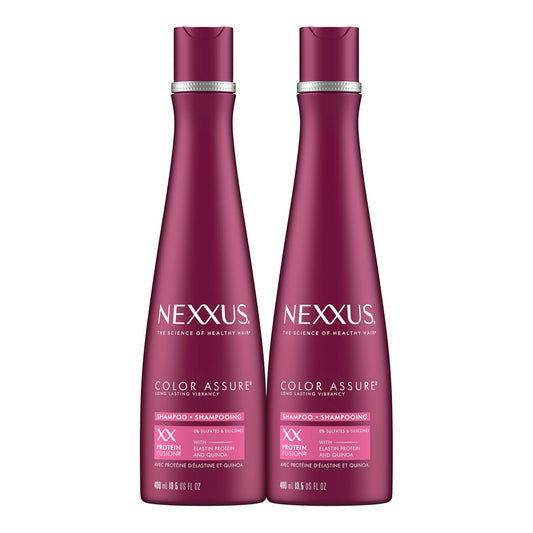 Nexxus Color Assure Shampoo ProteinFusion Twin Pack For Colored Hair Enhanced Color Vibrancy Sulfate-free & Silicone-free 13.5 oz