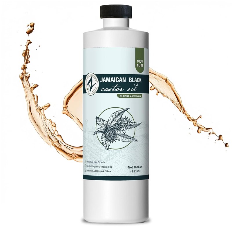 Jamaican Black Castor Oil - 100% Pure Tropic Roasted & Pressed Oil for Hair Conditioning, Skin Hydration & Eyelash Softening | 16 Fl Oz