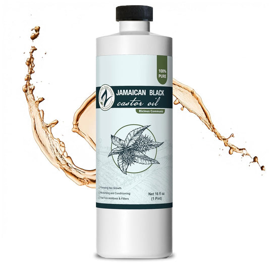 Jamaican Black Castor Oil - 100% Pure Tropic Roasted & Pressed Oil for Hair Conditioning, Skin Hydration & Eyelash Softening | 16 Fl Oz