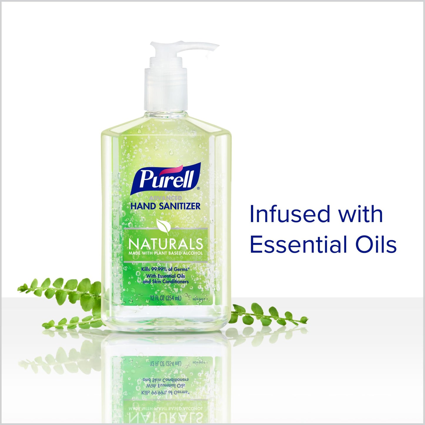 Purell Advanced Hand Sanitizer Naturals with Plant Based Alcohol, Citrus Scent, 12 fl oz Pump Bottle (Pack of 4) - 3623-06-EC2