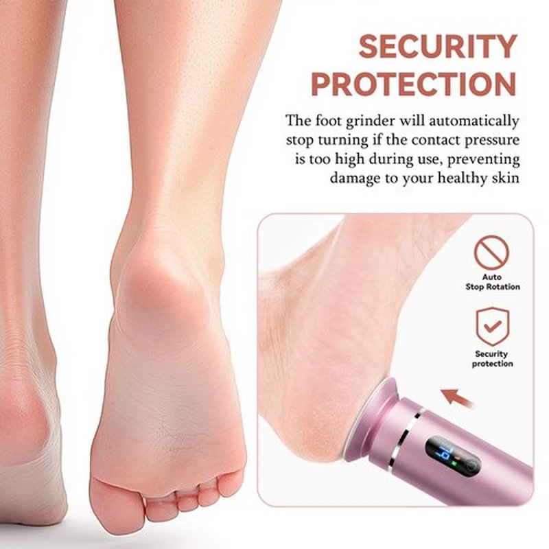 Ranrose Electric Callus Remover for Feet: Electric Feet Callus Remover with LCD Display Rechargeble Electronic Foot File Pedicure Kits,2 Speeds&60 Sandpaper Discs (Pink)