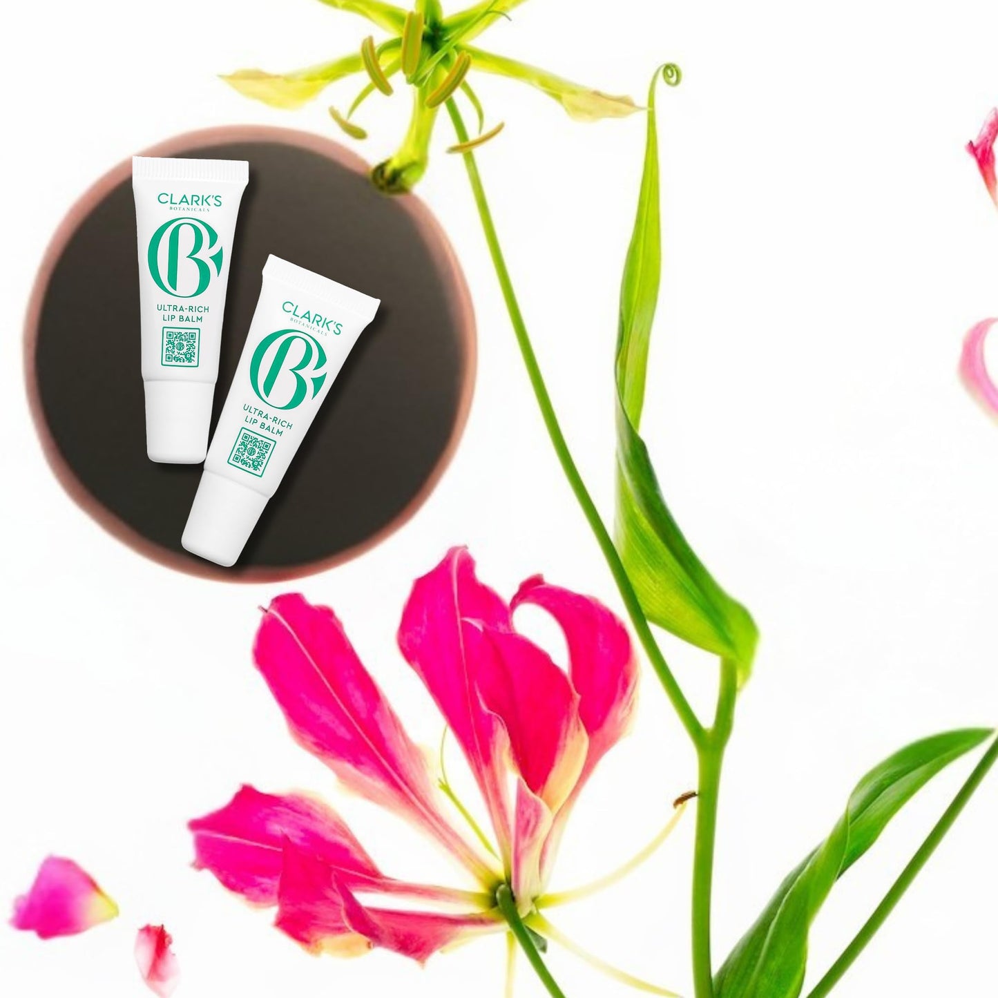 Clark's Botanicals Mini Ultra Rich Lip Balm: Plumping Moisturizer with Collagen and Shea, Mango & Avocado Butter + Vitamin E | 0.14 fl oz (Pack of 2)